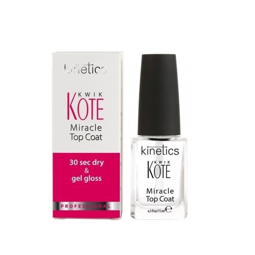 Kinetics Kwik Kote Miracle Top Coat Greitai išdžiūstanti viršutinė nagų lako danga  15ml
