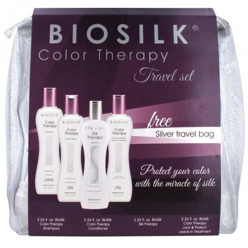 Biosilk Biosilk Color Hair Therapy Travel Kit + Shampoo + Conditioner + Silk Therapy + Color Lock