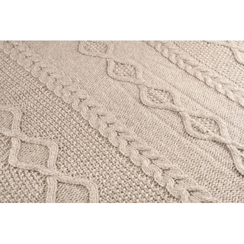 Nord Snow Baby Diamond Aran Style Merino Wool Blanket Parsnip
