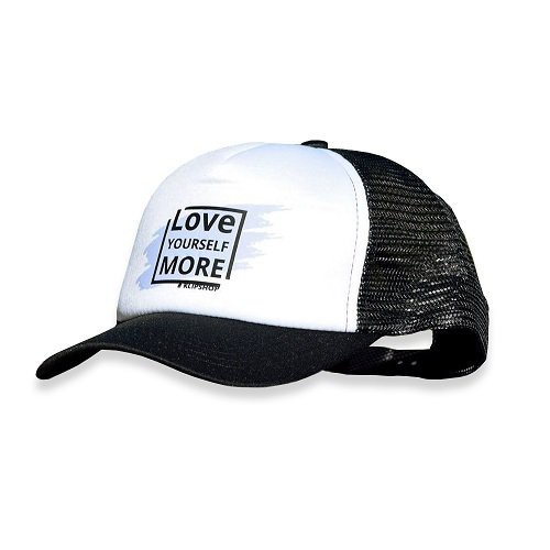 KlipShop Branded Snap-on Hat - Love Yourself More White Blue
