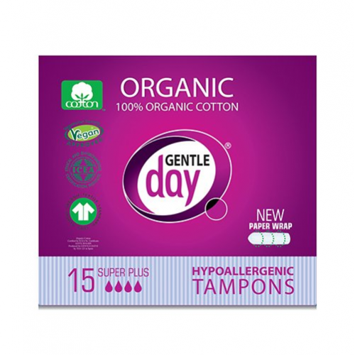 Gentle Day Super Plus Organic Tampons Tamponai iš ekologiškos medvilnės