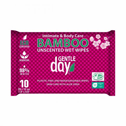 Gentle Day Unscented Organic Bamboo Wet Wipes Hipoalerginės ekologiškos drėgnos servetėlės