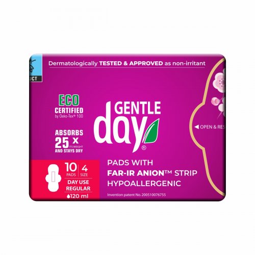 Gentle Day Organic Regular Flow Pads with FAR-IR ANION Strip