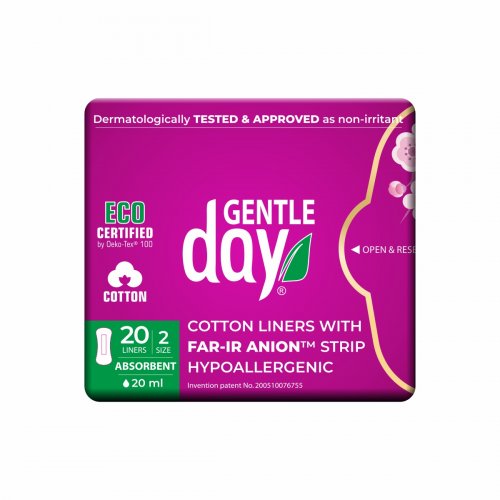 Gentle Day Organic Cotton Absorbent Liners Hipoalerginiai kasdieniai įklotai jautriai odai su medvilne