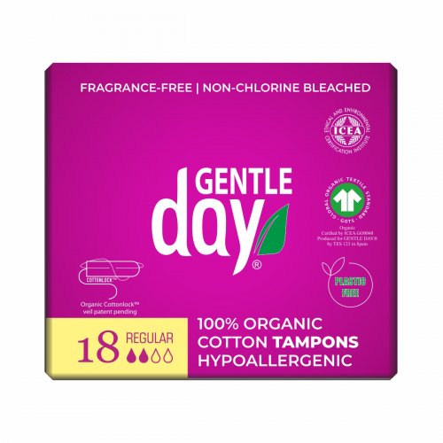 Gentle Day Regular Organic Cotton Tampons Tamponai iš ekologiškos medvilnės