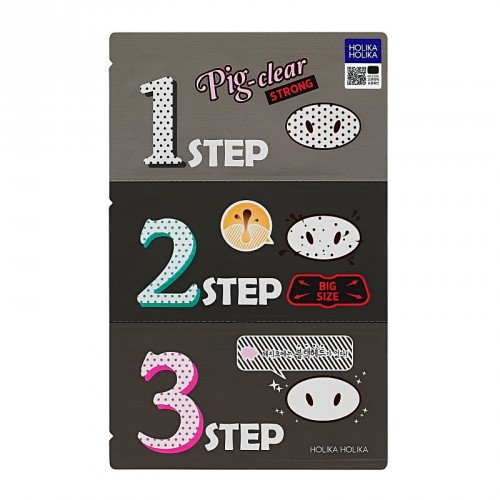 Holika Holika Pig Clear Blackhead 3-Step Kit Strong nosies poras valantis rinkinys