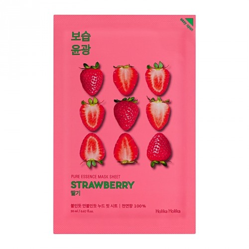 Holika Holika Pure Essence Mask Sheet Strawberry Lakštinė veido kaukė