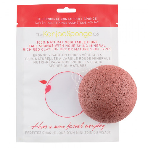 The Konjac Sponge The Konjac Sponge Konjac Facial Puff Sponge French Red Clay