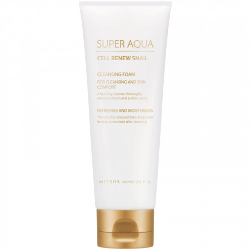 Missha Super Aqua Snail Cleansing Foam Attīrošās putas sejai