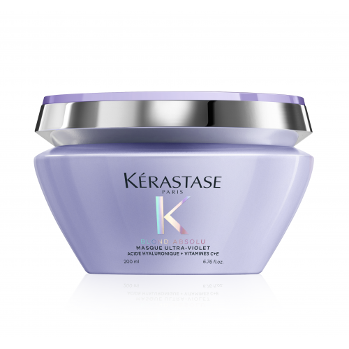 Kerastase Blond Absolu Masque Ultra-Violet Žalvarinius šviesių plaukų atspalvius šalinanti violetinė kaukė