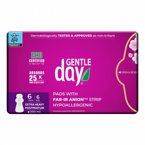 Gentle Day Extra Heavy Overnight/Maternity Pads with FAR-IR ANION Strip