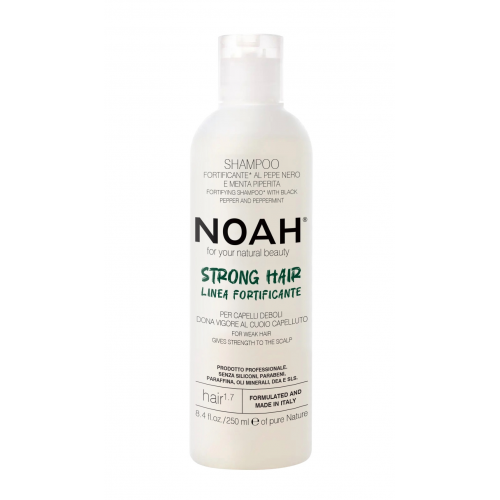 Noah Shampoo With Black Pepper And Peppermint Plaukus stiprinantis šampūnas silpniems, slenkantiems plaukams