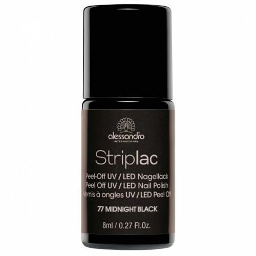 Alessandro Striplac Peel Off UV/LED Nail Polish 8ml Midnight Black
