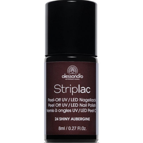 Alessandro Striplac Peel Off UV/LED Nail Polish Nagų lakas 8ml 124 Shiny Aubergine
