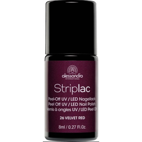 Alessandro Striplac Peel Off UV/LED Nail Polish Nagų lakas 8ml 126 Velvet Red