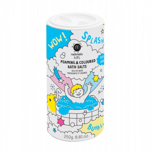 Nailmatic Kids BLUE SALTS Foaming & Coloured Bath Salts Putojanti mėlyna vonios druska