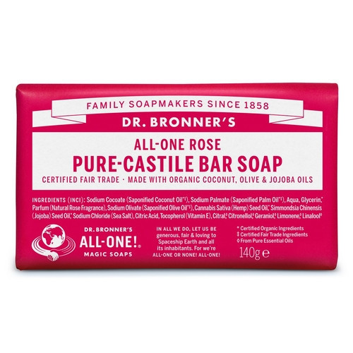 Dr. Bronner's Dr. Bronner's Rose Pure-Castile Bar Soap 140g