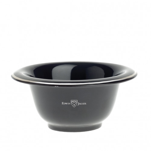 Edwin Jagger Edwin Jagger Porcelain Shaving Bowl With Chrome Rim Black 1 pc.