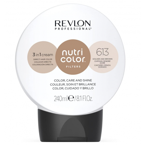 Photos - Hair Dye Revlon Professional Professional Nutri Color Filters Toning Hair Mask 240ml 613 Golden Ash Brown KS191940