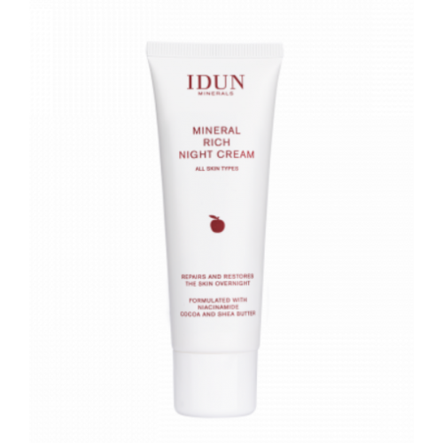 IDUN Minerals Rich Night Cream Naktinis veido kremas su niacinamidu