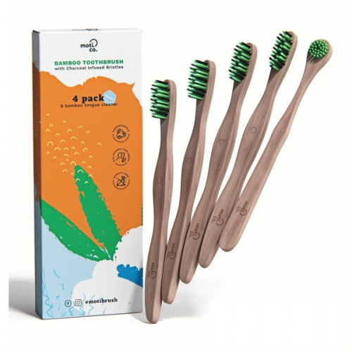Moti Co. Bamboo Toothbrush Kit Bambukinis burnos priežiūros