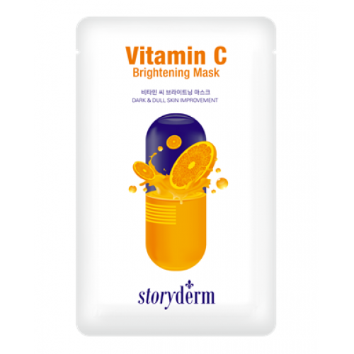Storyderm Vitamin C Brightening Mask Lakštinė skaistinanti veido kaukė su vitaminu C