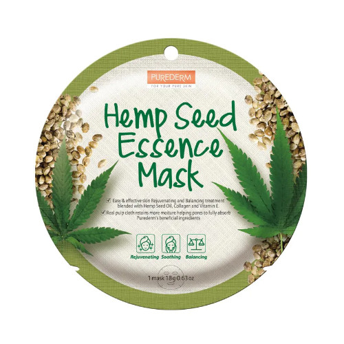 Purederm Hemp Seed Essence Mask Veido kaukė su kanapių sėklų esencija