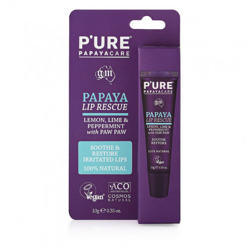 P'URE Papayacare Papaya Lip Rescue balzamas lūpoms