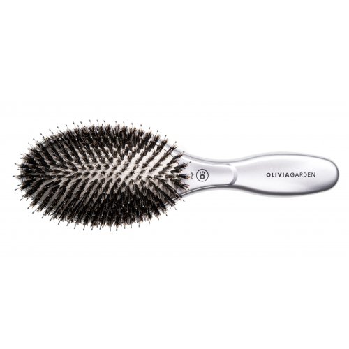 Photos - Comb Olivia Garden Expert Care Boar & Nylon Bristles Oval Combo Brush Silver KS809636