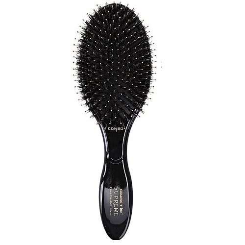 Olivia Garden Expert Care Boar & Nylon Bristles Oval Combo Brush Plaukų šepetys apjungtas jonizuotų antistatinių ir 100% natūralių šerno šerelių