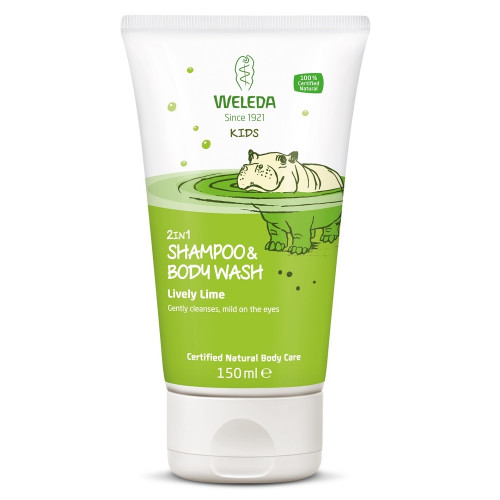 Weleda 2in1 Lively Lime Shampoo & Body Wash Vaikiškas prausiklis odai ir plaukams