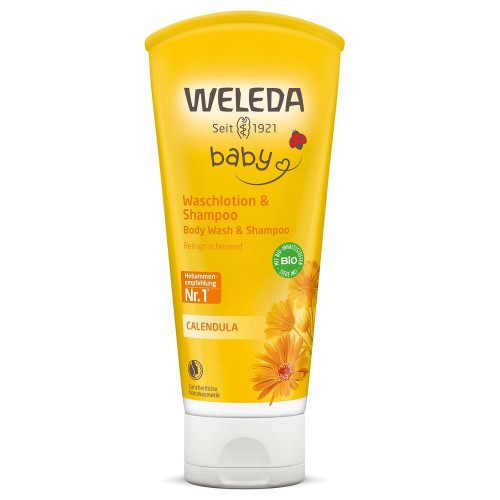Weleda Calendula Baby Body Wash & Shampoo Vaikiškas šampūnas ir prausiklis su medetkomis