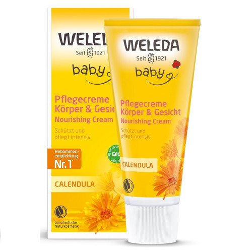 Weleda Calendula Baby Nourishing Cream Bērnu sejas un ķermeņa krēms ar kliņģerītēm