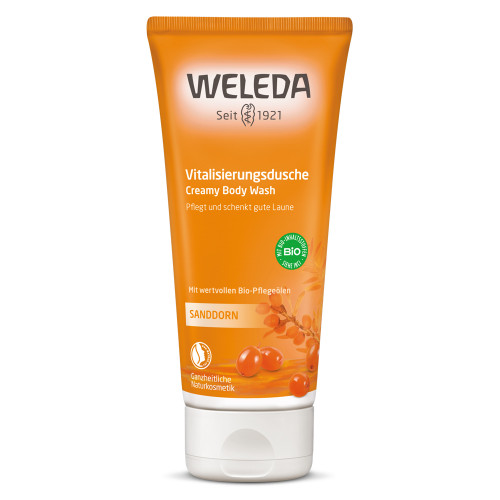 Weleda Sea Buckthorn Creamy Body Wash Kreminis kūno prausiklis su šaltalankiais