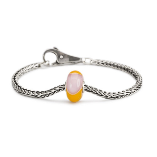 Trollbeads Trollbeads Pink and Orange Armadillo Sterling Silver Bracelet with Plain Lock 17cm