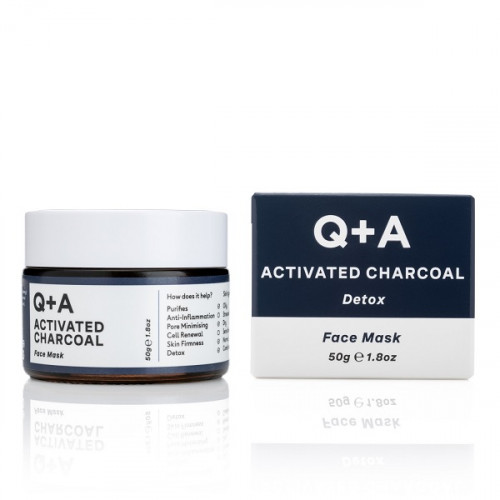 Q+A Activated Charcoal Detox Face Mask Valomoji veido kaukė su aktyvuota anglimi
