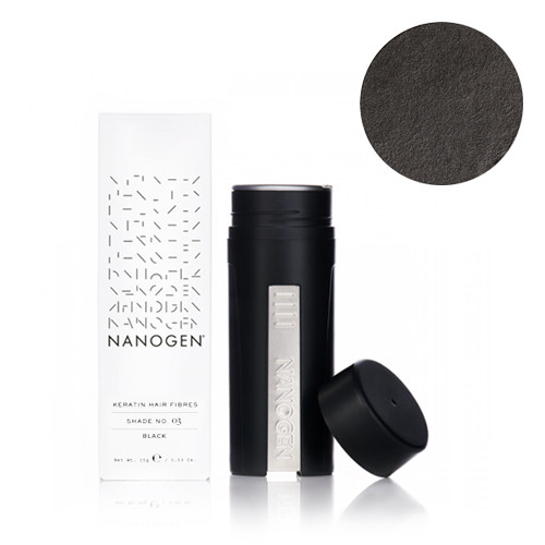 Nanogen Keratin Hair Fibres Black Juoda plaukų pudra - skaidulos