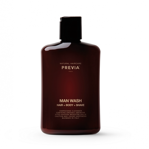 PREVIA Man Wash Energising Cleanser Vyrų šampūnas, dušo želė ir skutimosi priemonė
