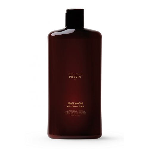 PREVIA Man Wash Energising Cleanser Vyrų šampūnas, dušo želė ir skutimosi priemonė