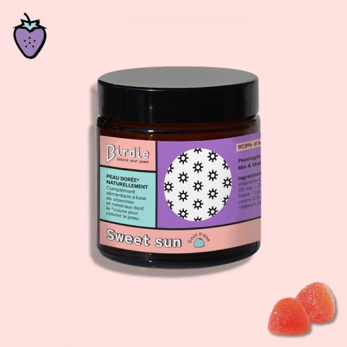 Birdie Nutrition Sweet Sun Gummies for Golden, Long-Lasting Tan 1 Month