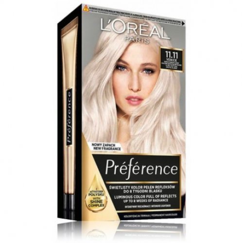 Photos - Hair Dye LOreal L'Oréal Paris L'Oréal Paris Preference Permanent Hair Color 11.11 Venice KS861282
