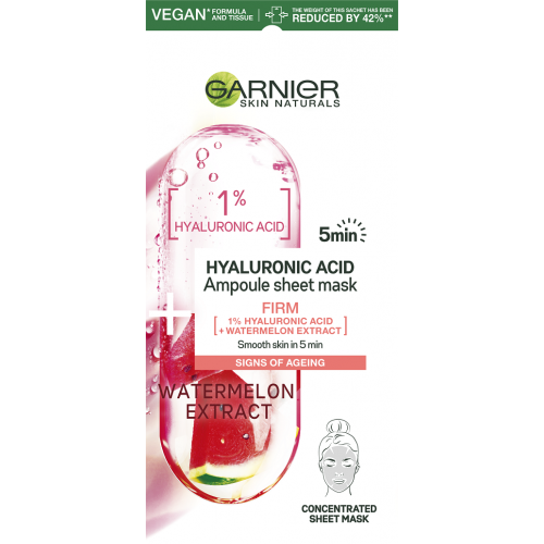 Garnier Garnier Hyaluronic Acid + Watermelon Firming Ampoule Sheet Mask 15g