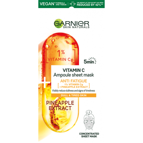 Garnier Garnier Vitamin C + Pineapple Anti-Fatigue Ampoule Sheet Mask 15g