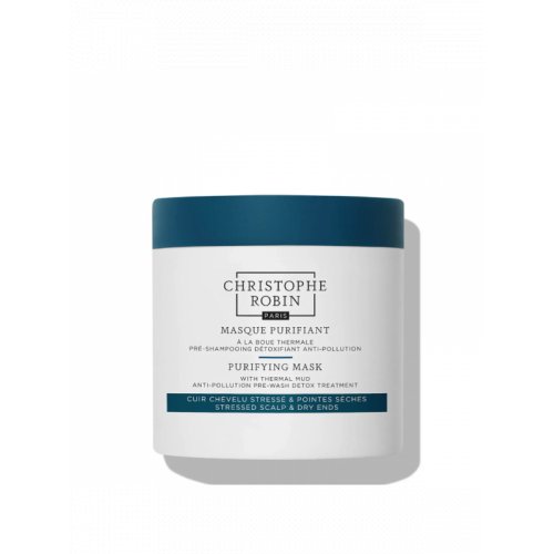 Christophe Robin Purifying Mask Valomoji plaukų kaukė su terminiu moliu