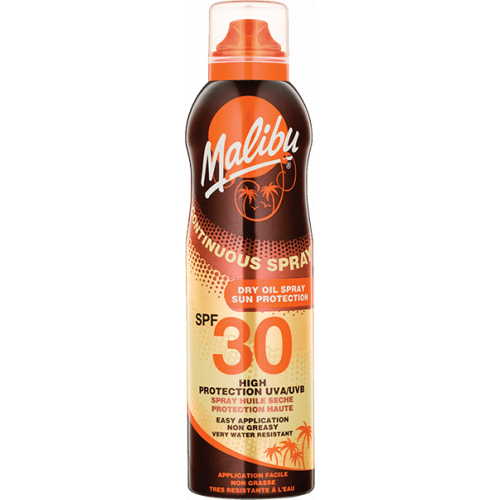Malibu Dry Oil Aerosol Spray SPF30 Aerozolinis purškiamas sausas aliejus