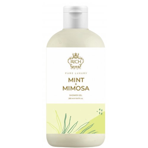 Rich Pure Luxury Mint & Mimosa Shower Gel Drėkinamoji ir maitinamoji dušo želė su tropiniu aromatu