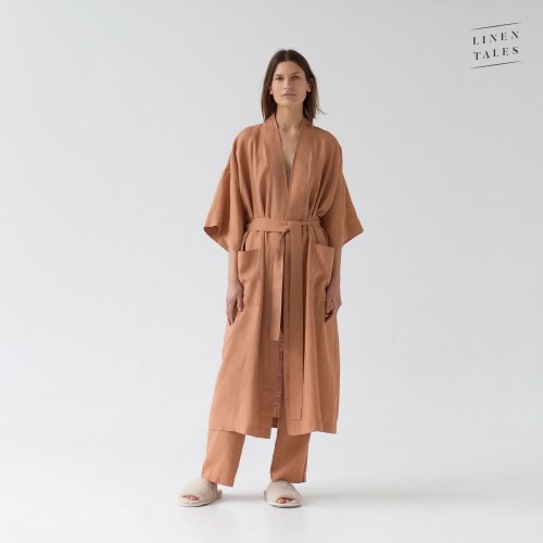 Linen Tales Butterum Linen Summer Bathrobe L-XL