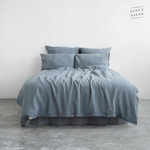 Linen Tales Linen Tales Blue Fog Linen Duvet Cover Set 200x200 50x70*2