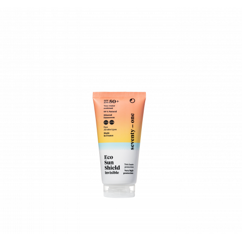 SeventyOne Percent Eco Sun Shield Invisible SPF50+ Mineralinė apsauga nuo saulės veidui