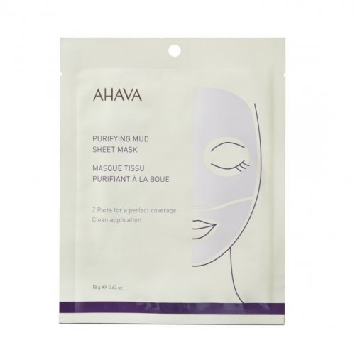 Ahava Purifying Mud Sheet Mask Valomoji purvo lakštinė kaukė